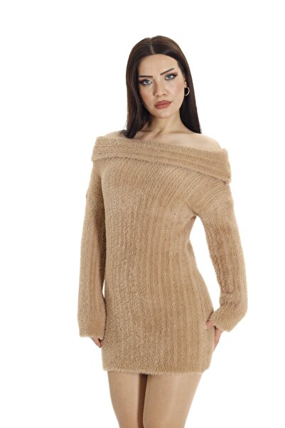 Benedetto Γυναικείο πλεκτό φόρεμα με γιακά Madonna