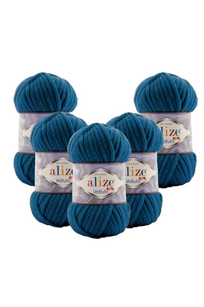 Alize Velluto 5 τεμαχίων 646 Mikanos Μπλε πλεκτό νήμα