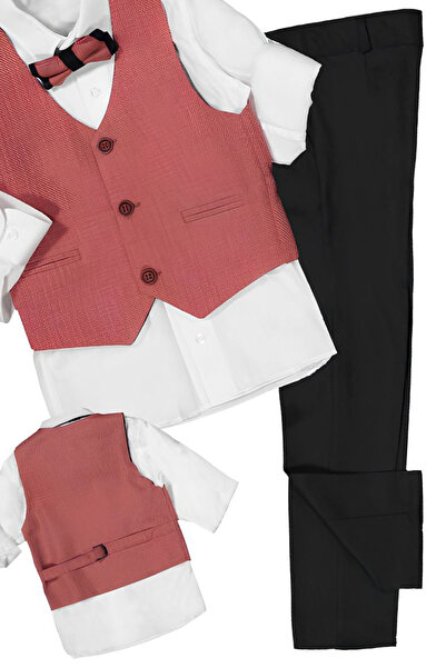 Rise Raba Erkek Çocuk Zargos Yelekli 3 Düğme Spor Takım Papyonlu 1-4 Yaş