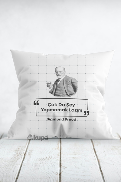 WixelArt Sigmund Freud Çok Da Şey Yapmamak Lazım Esprili Yastık