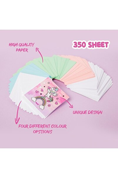 YEŞİL KIRTASİYE Gökkuşağı Unicorn Çantalı Renkli Küp Notluk