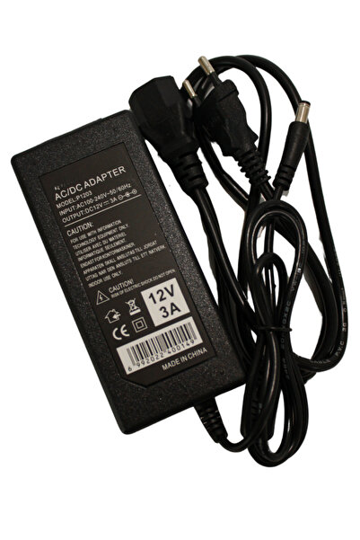 Hazar Led 12 Volt 3 Amper Plastik Kasa Masa Tipi Adaptör 12V 3A Laptop Tipi A...