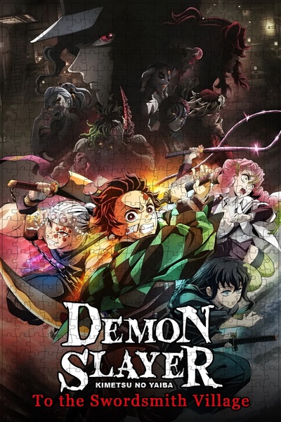 Jeronkarji Demon Slayer: Kimetsu no Yaiba -To the Swordsmith Village Film Posterinin 500 Parça Puzzle Yapbozu