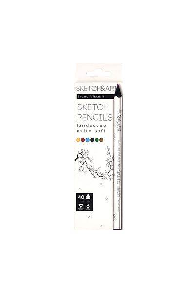 Bruno Visconti "Sketch&Art" Professional Dry Paint Marker, Thick Body, 4 mm Graphite. Forest 6 Colors