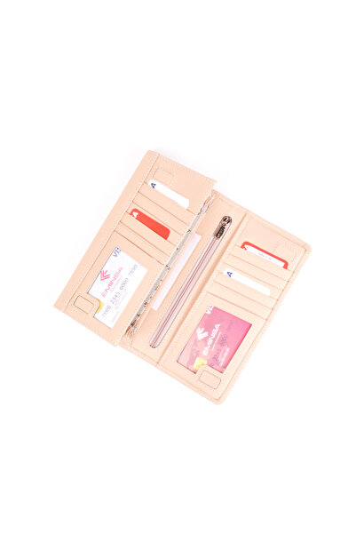 Eminsa Powder Genuine Leather Women's Magnetic Cover Wallet