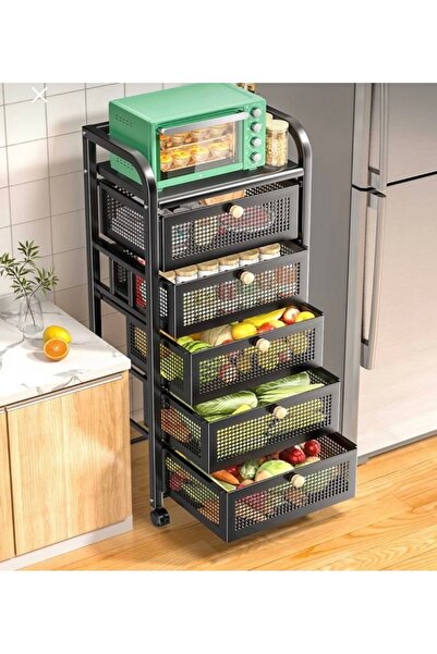 Genel Markalar Luxury Sebzelik Meyvelik Çekmeceli 5 Katlı Dekoratif Kalite