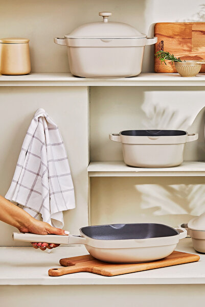 Emsan White Stone 7 Parça Tencere/Tava Seti