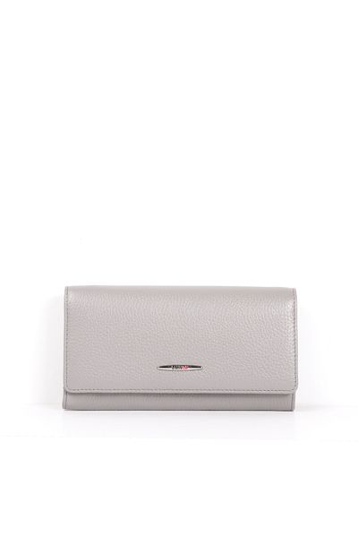 Eminsa Gray Genuine Leather Women's Magnetic Cover Wallet