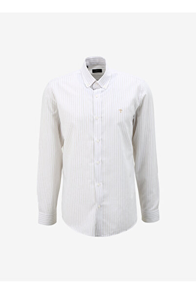 FABRIKA COMFORT Bej Erkek Düğmeli Regular Fit Gömlek FC4SM-GML 0287