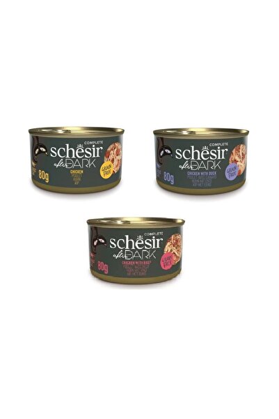 Schesir After Dark Parça Etli 3 Çeşit Karma Kedi Konserve 80 Gr. X 3 Adet