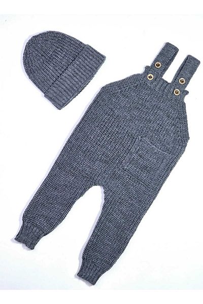 Meriç bebe Baby Girl&Boy Pocket Detailed Thessaloniki Knitted Hat with Adjustable Straps