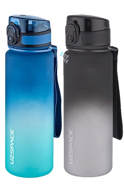 Uzspace 2-Piece Tritan Water Bottle Set 500ml Double Color Softtouch FF Collection Tritan Water Bottle