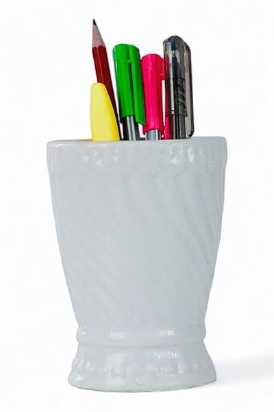 Evene Pen Holder White Color Desk Pen Holder Organizer Pen Holder Model 14