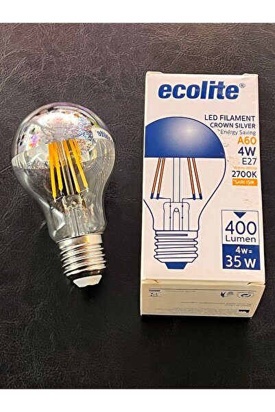 Ecolite 4 WATT KROM AYNALI ENDİREKT  2700 KELVİN  SARI IŞIK 400 LÜMEN A60 LED...