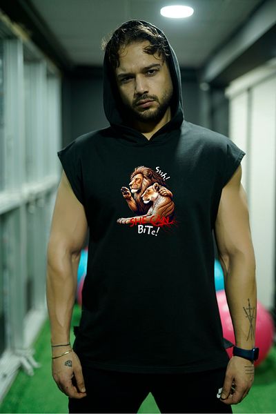 Oxlade Valentine's Special Gym Fitness Sportsman Undershirt Men's Hooded Sssh!It can use®