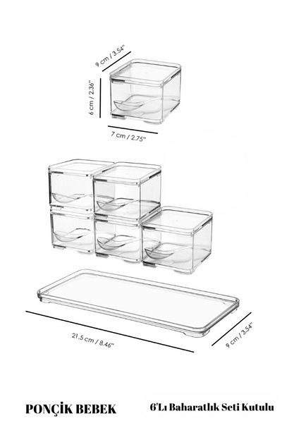 PONÇİK STORE 12-Piece Transparent Spice Rack Storage Container Set Boxed
