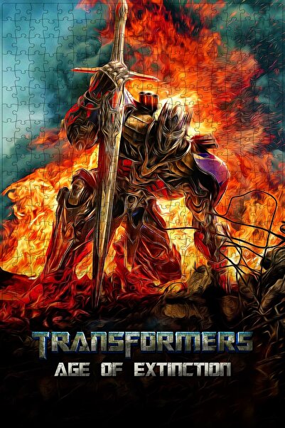 Jeronkarji Transformers: Age of Extinction (2014) Film Posterinin 500 Parça Puzzle Yapbozu Sürüm2