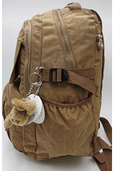 DUOMİNO Fcstore Crinkle Fabric Αδιάβροχο Σακίδιο πλάτης μεγάλου μεγέθους Tan Clinker/Καθημερινή σχολική τσάντα φορητού υπολογιστή