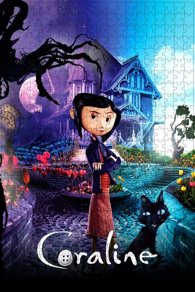 Jeronkarji Coraline (2009) Film Posterinin 500 Parça Puzzle Yapbozu Sürüm2
