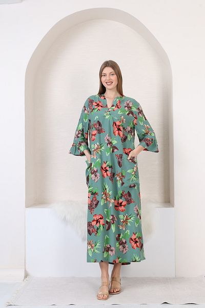mervemoda Γυναικείο υφαντό φόρεμα Plus Size