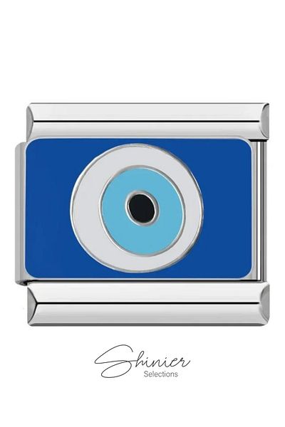 Shinier Selections Italian Stainless Steel 9mm Evil Eye Bead Charm