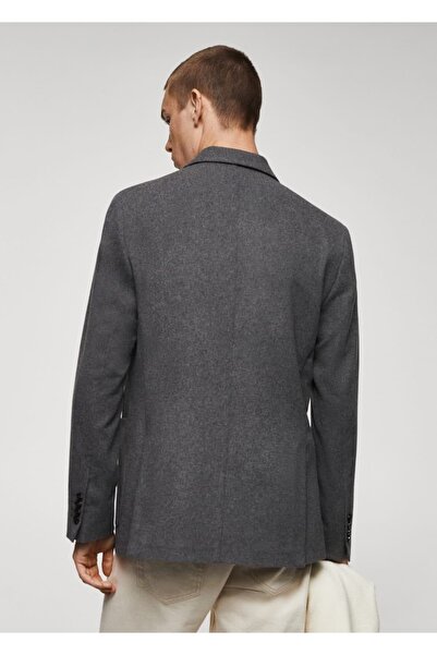 MANGO Man Dar kesim kırçıllı yün blazer ceket