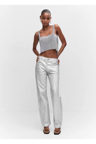 MANGO Woman Crystal Net Blouse
