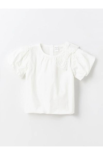 LC Waikiki LCW baby Crew Neck Balloon Sleeve Baby Girl Shirt