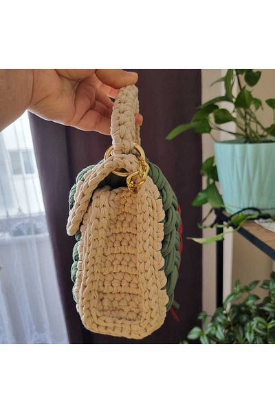 CHQEL Rochie de seară de lux multicoloră de primăvară de vară pentru femei, model fistic, geantă din bumbac pieptănat croșetat lucrat manual, pe umăr și cruce
