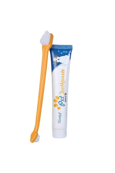 A.C.E.K PLASTİK Kedi Köpek Diş Fırçası ve Diş Macunu Seti Yenilebilir Diş Macunu Dental Kit Ağız ve Diş Sağlık Seti
