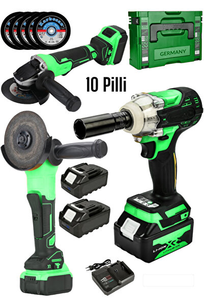 Genel Markalar Alman 2'li Set 597Vf 10 Pilli Çelik Şanzuman Somun Sıkma Sökme...