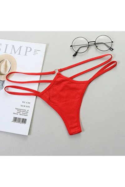 exciting dreams Kadın Çift İpli Halka Detaylı Pamuklu Tanga String