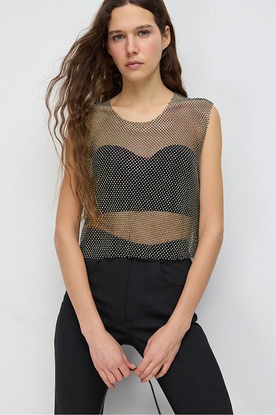 No Matter What TopShiny Stone Crop Top