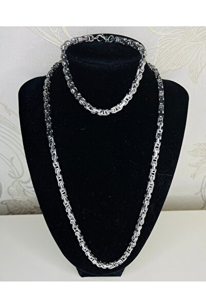 Nerisa Bijuteri Çelik Kral Kolye Bileklik Seti