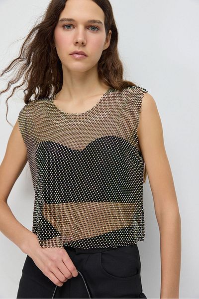 No Matter What TopShiny Stone Crop Top