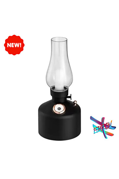 Vintage Rechargeable Night Light & Air Humidifier Steam Machine Gas Lamp Retro