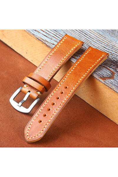 Ventum سلك مصنوع يدويًا من الجلد الطبيعي مقاس 24 مم بلون أسمر كامل