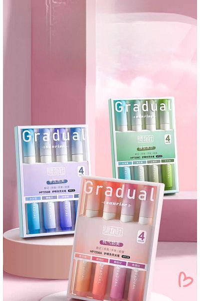 TOUCH SKETC 12-Piece Gradual Highlighter Set Soft Colors 4 Pack