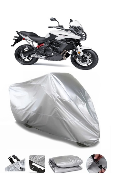 AUTOLION Kawasaki KLE 650 Versys Gray Motorcycle Tarpaulin Premium Quality