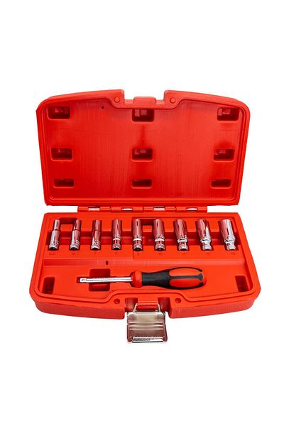 CETA FORM C04-10ph0 1/4'' 6 Corner Deep Socket Wrench Set 10 Pieces