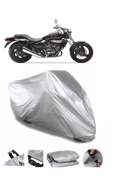 AUTOLION Kawasaki EL 250 Gray Motorcycle Tarpaulin Premium Quality
