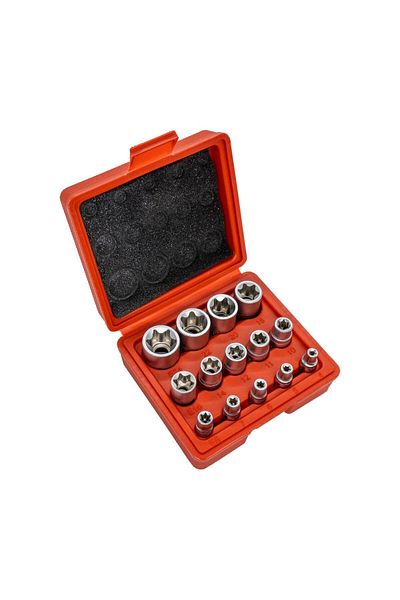 Titi 5589 1/2"- 3/8"-1/4" Torx Socket Wrench Set 14 Pieces