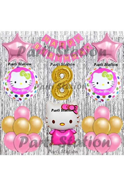Parti Station Hello Kitty Balon Set 8 Yaş Hello Kitty Sevimki Kedi Konsept Al...