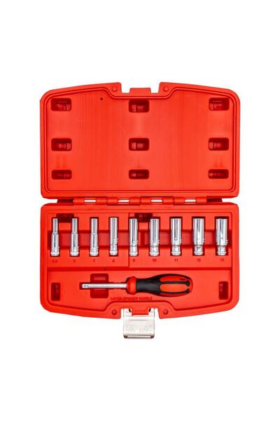 CETA FORM C04-10ph0 1/4'' 6 Corner Deep Socket Wrench Set 10 Pieces