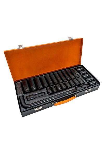 Titi 6096 1/2" Air Socket Set 27 Pieces with Metal Box