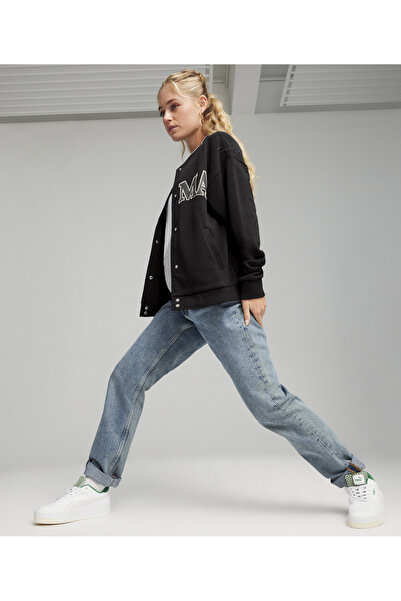 Puma Siyah Kadın Dik Yaka Regular Fit Zip Ceket 67790201   SQUAD Track Jacket TR