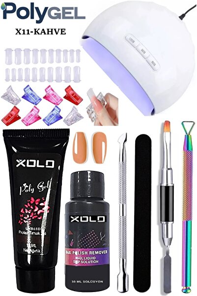 xolo 32 Parça Evde Poli jel Yapma Seti Poligel Kalıcı Oje Tırnak Yapma Trend ...