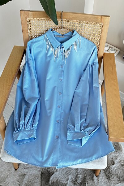 Gizce Pearl Blue Tunic