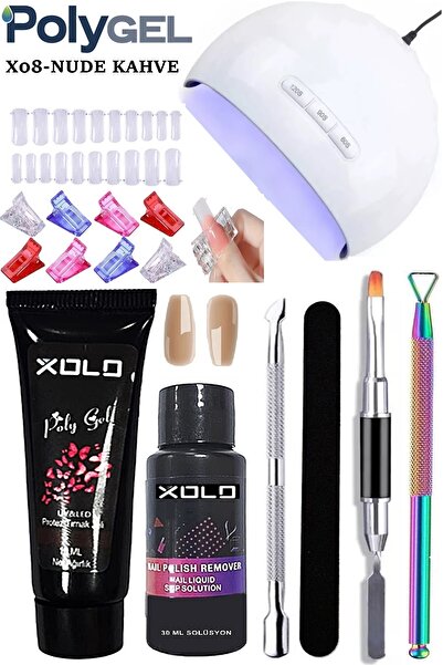 xolo 32 Parça Evde Poli jel Yapma Seti Poligel Kalıcı Oje Tırnak Yapma Trend ...