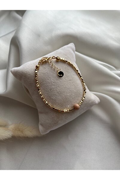 PelvedDesign Güneş Taşı Altın Kaplama Dorika Bileklik